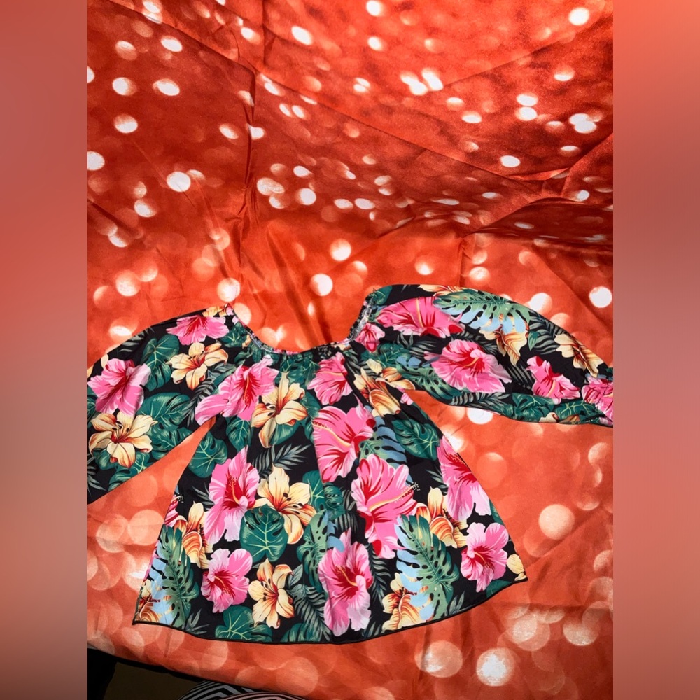 3T toddler girl floral top, distressed jeans and matching head band. New!